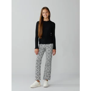 LCW Kids Siyah Çiçekli İspanyol Paça Kız Çocuk Tayt 2li