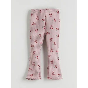 LCW baby Lila Beli Lastikli Kız Bebek Tayt Pantolon