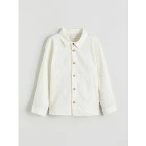 LCW Kids Ekru Dokulu Erkek Çocuk Gömlek
