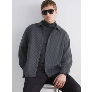 LCW Vision Gri Rahat Kalıp Uzun Kollu Erkek Gömlek