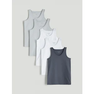 LCW Kids Gri Bisiklet Yaka Erkek Çocuk Atlet 5li