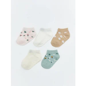 LCW baby Yeşil Kız Bebek Patik Çorap 5li Paket