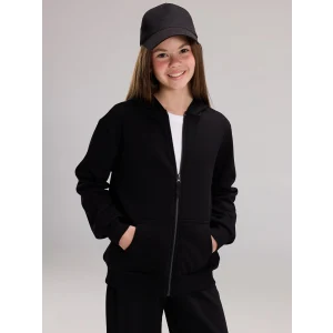 LCW Kids Siyah Uzun Kollu Kız Çocuk Fermuarlı Sweatshirt