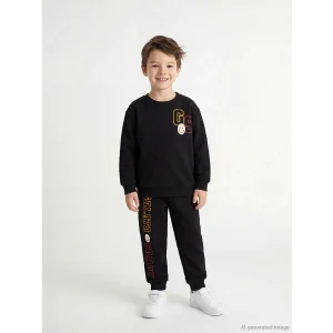 LCW Kids Siyah Galatasaray Baskılı Erkek Çocuk Eşofman Takım