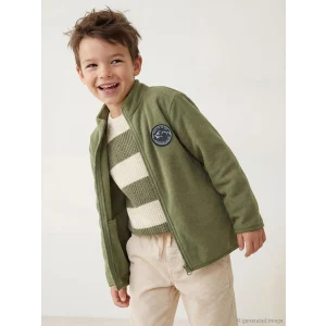 LCW Kids Haki Kolej Yaka Basic Uzun Kollu Erkek Çocuk Fermuarlı Sweatshirt