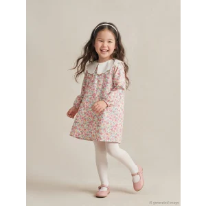 LCW Kids Pembe Bebe Yaka Çiçekli Kız Çocuk Elbise