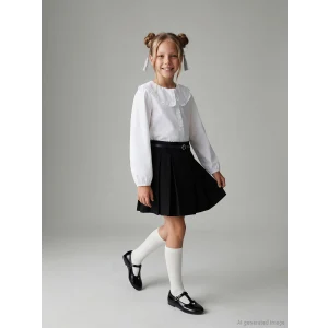 LCW Kids Siyah Pileli Kız Çocuk Şort Etek