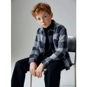 LCW Kids Lacivert Ekose Erkek Çocuk Oduncu Gömlek