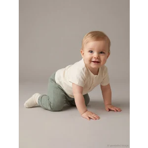 LCW baby Ekru Erkek Bebek Müslin Tişört ve Pantolon