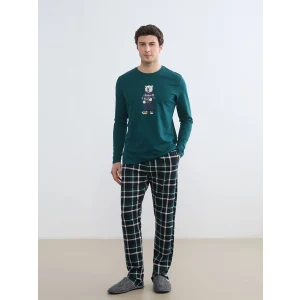 LC WAIKIKI Lacivert Standart Kalıp Ayı Teddy Baskılı Erkek Pijama Takım