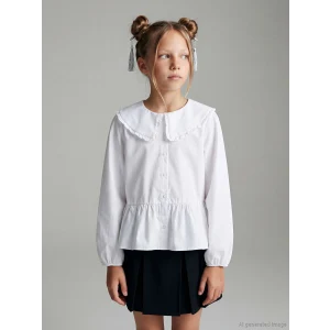 LCW Kids Beyaz Bebe Yaka Kız Çocuk Gömlek