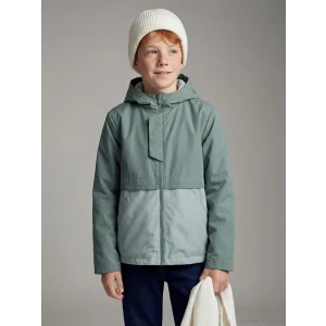 LCW Kids Yeşil Kapüşonlu Su itici Erkek Çocuk Mont