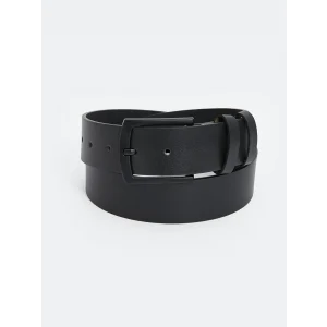 LCW ACCESSORIES Siyah Deri Görünümlü Erkek Kemer