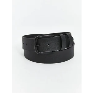 LCW ACCESSORIES Siyah Deri Görünümlü Erkek Kemer