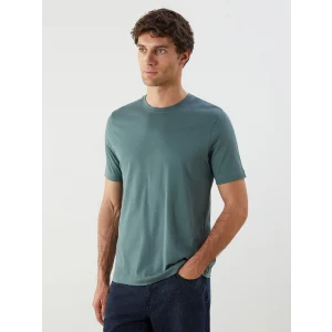 LCWAIKIKI Basic Yeşil Bisiklet Yaka Penye Erkek Tişört