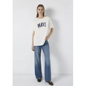 Mavi 1600843-81964 Mavi Logo Ekru Tişört