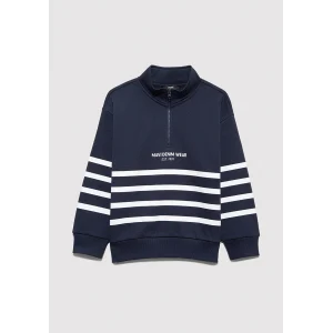 Mavi 6S10067-82318 Yarı Fermuarlı Çizgili Sweatshirt