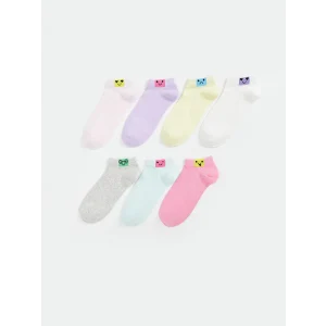 LCW Kids Pembe Desenli Kız Çocuk Patik Çorap 7li