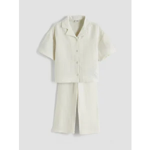 LCW Kids Gri Basic Kız Çocuk Müslin Gömlek ve Pantolon