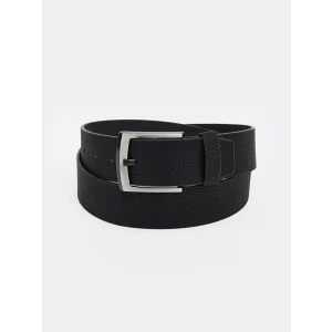 LCW ACCESSORIES Siyah Deri Görünümlü Erkek Kemer