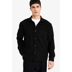 Defacto G8116AXBK81 Siyah Polo Yaka Flanel Gömlek