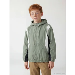 LCW Kids Haki Kapüşonlu Erkek Çocuk Mont