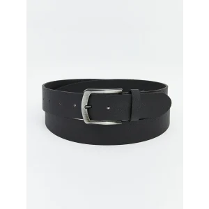 LCW ACCESSORIES Siyah Deri Görünümlü Erkek Kemer