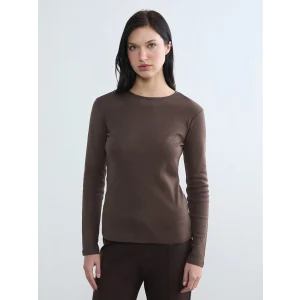 LCWAIKIKI Basic Kahverengi Bisiklet Yaka Kadın Body