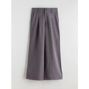 LCW Kids Gri Wideleg Pileli Kız Çocuk Pantolon