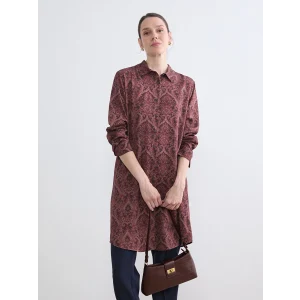 LCW Grace Bordo Desenli Kadın Gömlek Tunik