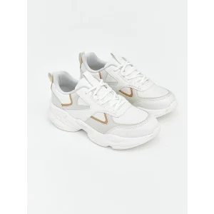 LCW STEPS Beyaz Bağcıklı ve Kalın Tabanlı Kadın Spor Ayakkabı