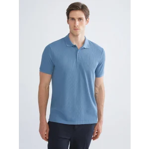 LCW Vision Mavi Polo Yaka Çizgili Erkek Tişört