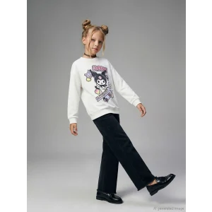 LCW Kids Siyah Wideleg Kız Çocuk Jean Pantolon