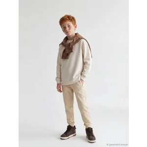 LCW Kids Bej Beli Lastikli Erkek Çocuk Jogger Eşofman Altı