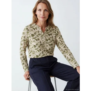 LCW Grace Yeşil Kaçık Yaka Çiçekli Bluz