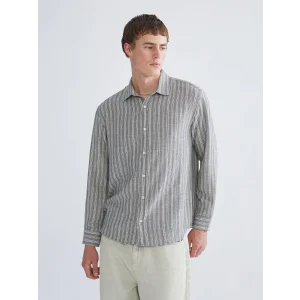 XSIDE Haki Regular Fit Çizgili Erkek Gömlek