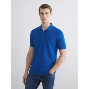 LCWAIKIKI Classic Mavi Polo Yaka Kısa Kollu Pike Erkek Tişört