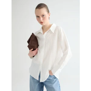 LCWAIKIKI Classic Beyaz Çizgili Kadın Gömlek