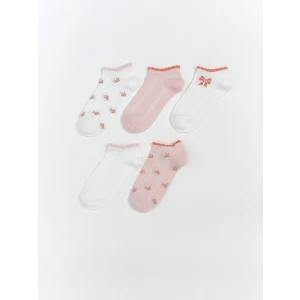 LCW Kids Pembe Desenli Kız Çocuk Patik Çorap 5li