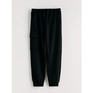 LCW Kids Siyah Beli Lastikli Erkek Çocuk Kargo Eşofman Altı