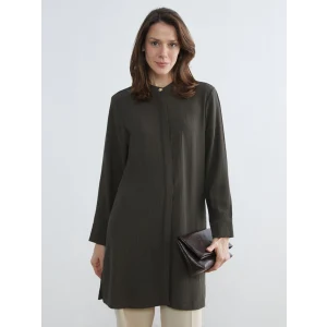 LCW Grace Haki Hakim Yaka Dokulu Kadın Gömlek Tunik