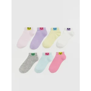 LCW Kids Pembe Desenli Kız Çocuk Patik Çorap 7li
