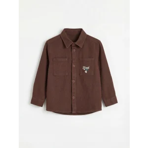 LCW Kids Kahverengi Nakışlı Erkek Çocuk Gabardin Gömlek