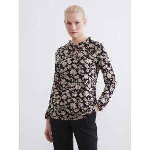 LCW Grace Siyah Bağlamalı Yaka Çiçekli Bluz