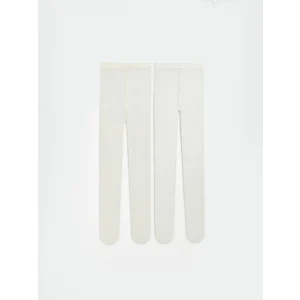 LCW baby Beyaz Kız Bebek Külotlu Çorap 2li