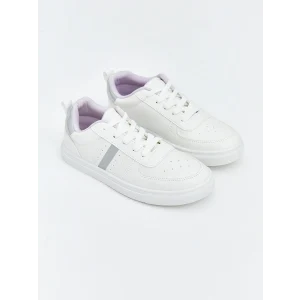 LCW STEPS Beyaz Deri Görünümlü Kız Çocuk Spor Ayakkabı