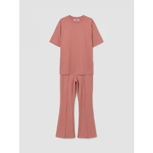 LCW Kids Pembe Kız Çocuk Kısa Kollu Soft Touch Tişört ve Tayt