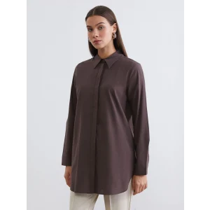 LCW Modest Kahverengi Dokulu Kadın Gömlek Tunik
