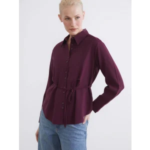 LCWAIKIKI Classic Bordo Beli Bağlamalı Kadın Gömlek