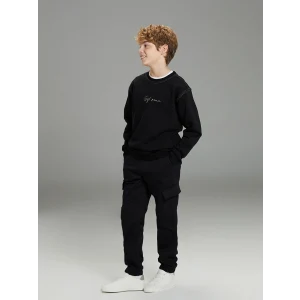 LCW Kids Siyah Beli Lastikli Erkek Çocuk Kargo Jogger Pantolon